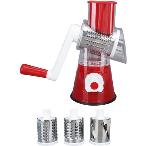 3-in-1 Multifunktions-Rotationsreibe für Gemüse, Käse, Obst und Nüsse – Effiziente Trommelreibe