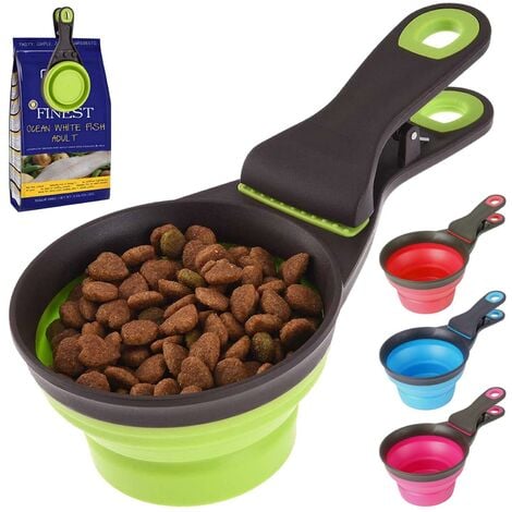 3 in 1 Pet Food Scoop Measuring Cup & Bag Sealing Clip Dog Cat Scoop Spoon