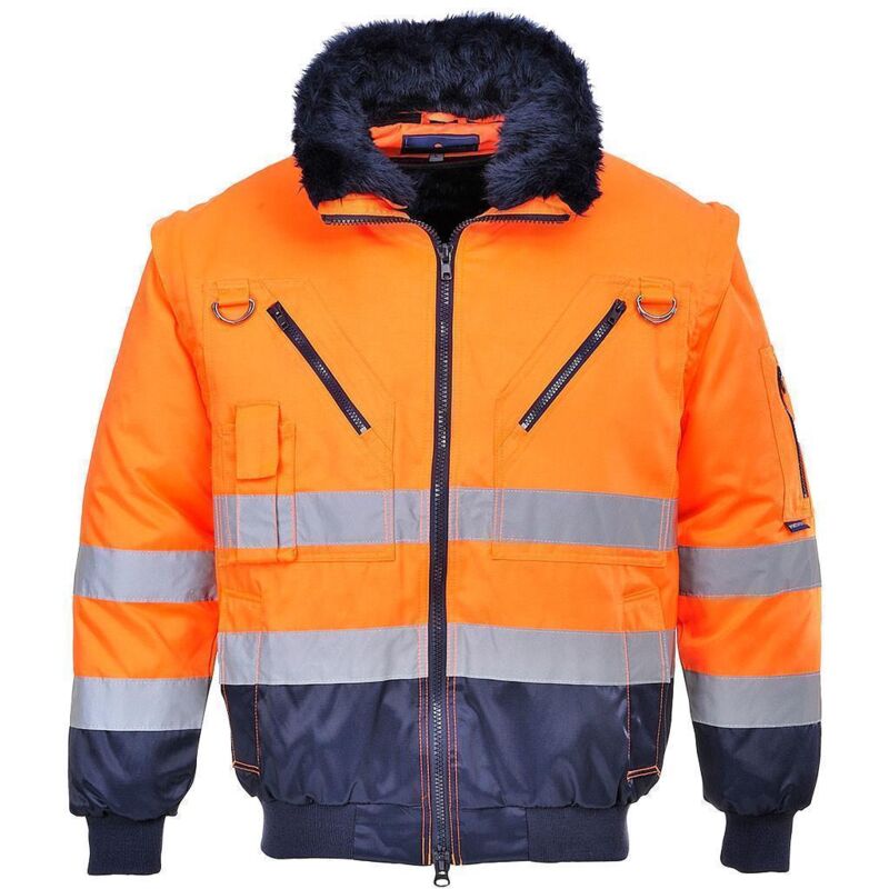 Portwest 4 In 1 Warnschutz Winter Pilotenjacke Orange S