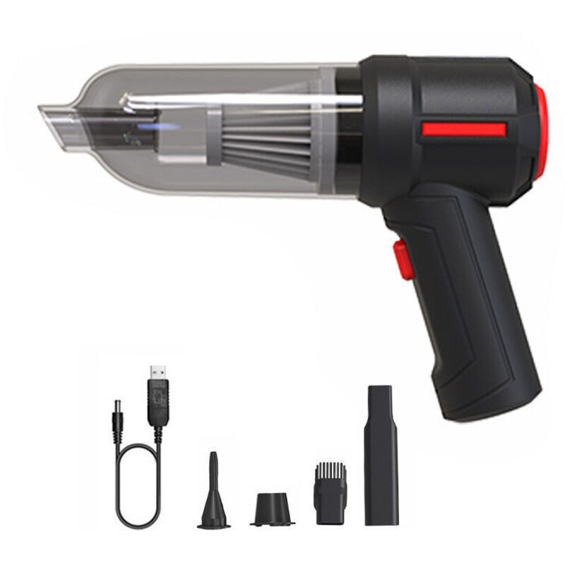 3-in-1 Portable Cordless Air Duster Mini 9000Pa Cordless Car PC Keyboard Vacuum Cleaner, Black