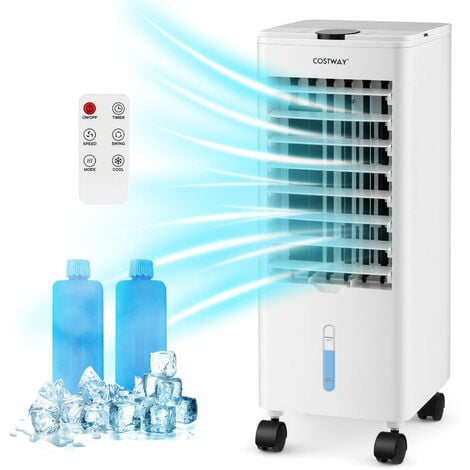 3-in-1 Portable Evaporative Cooler Fan Humidifier Air Conditioners 3 Wind Speeds