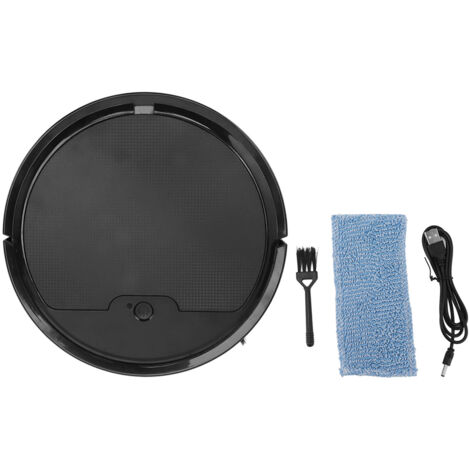 3 In 1 Robot Vacuum Cleaner USB Charging 1800Pa Suction Timing Function Smart Automatic Mop Sweeper with 400ML Dust Box Black