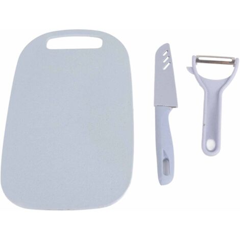 3-in-1 Schneidebrett aus PP-Kunststoff mit Sparschäler und Messer, praktisches Küchenaccessoire