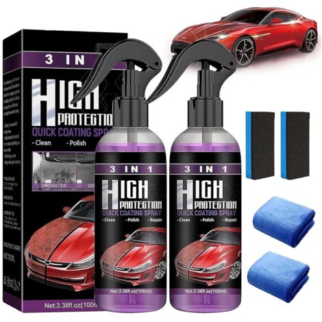 3-in-1 Schnell-Autolackierspray mit hohem Schutz, Autolackierspray 3 in 1, Nano-Autolackierspray, Nano-Kratzschutzspray für Autos