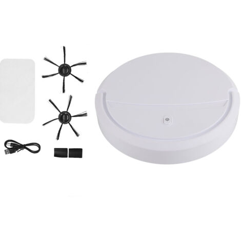 3 in 1 Smart Sweeper Automatic Small Timing Vacuum Cleaner USB Charging for Home UseWhite