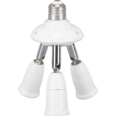 3-in-1-Splittersteckdose E26/E27, 360° verstellbar und 180° klappbar, für Lampenfassungen, 85–265 V