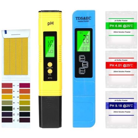 3-in-1 TDS+EC+Thermometer Tester and pH Meter with Automatic Calibration Function, Accuracy Water Quality Monitor Portable Pen for Drinking Water, Aquariums, Pools and Spas MUMU