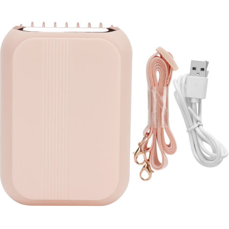 3-in-1 Tragbarer, blattloser Tischventilator – Mini-Nackenventilator mit USB-Aufladung für Zuhause und draußen – Rosa