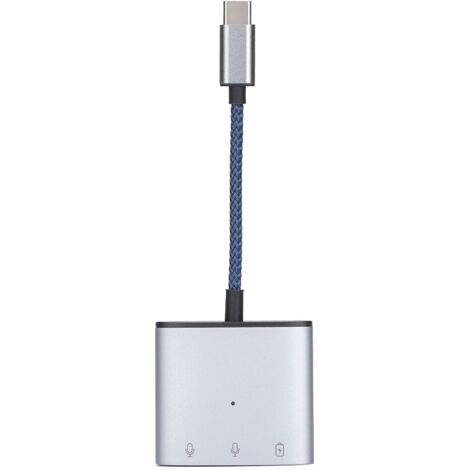 3-in-1 USB-C-Adapter: 3,5-mm-Klinkenanschluss, Ladeanschluss und Kopfhöreranschluss – Space Grau