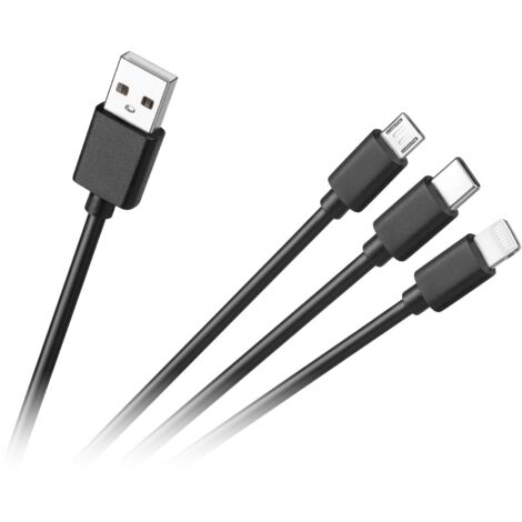 3-in-1-USB-Kabel (Micro-USB, USB-C, Lightning-Kabel, iPhone, 1,2 m)