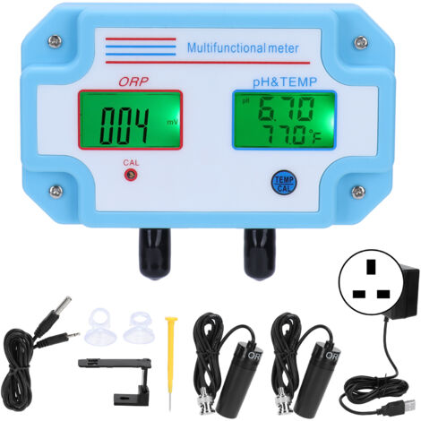 3-in-1-Wassertester: ORP, pH-Wert, Temperatur – Wasserqualität – UK-Stecker 230–240 V