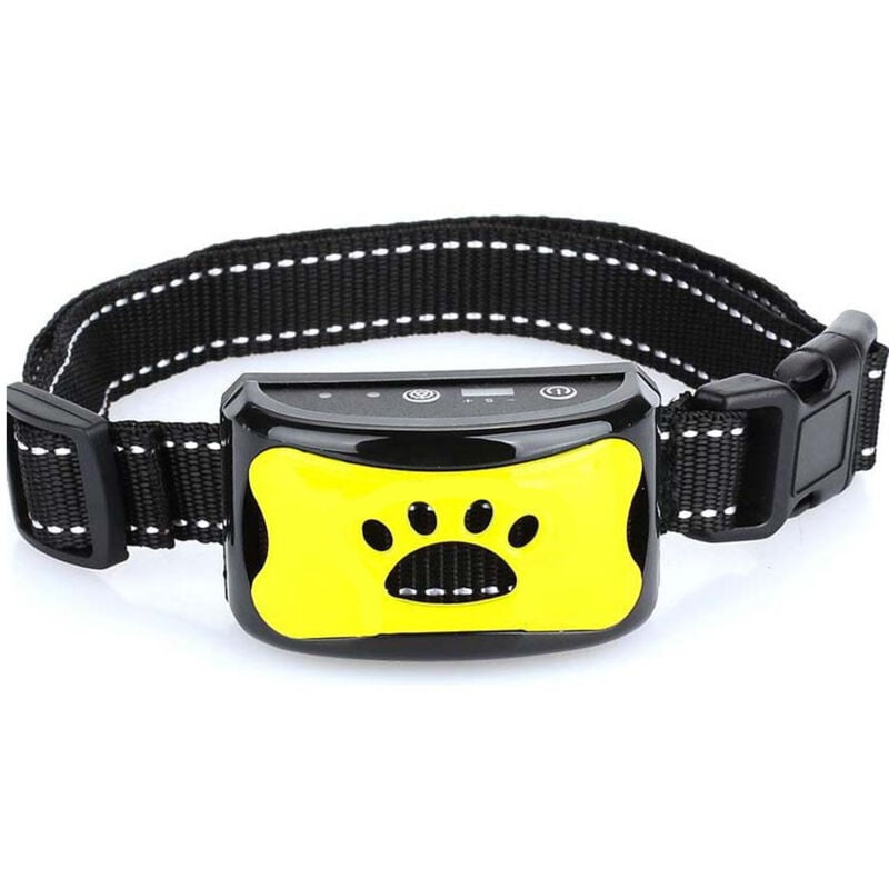 Keyoung - 3 In1 Collier anti-aboiement pour chien Dispositif d'aboiement excessif Sûr Inoffensif & Formation anti-aboiements sans cruauté - Jaune