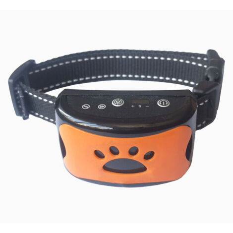 3 In1 Collier anti-aboiement pour chien Dispositif d'aboiement excessif Sûr Inoffensif &amp Formation anti-aboiements sans cruauté - Orange
