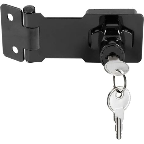 3 inch Loquet porte avec clés, loquet de placard de cadenas de verrouillage, verrou de tiroir, d'armoire, armoire fermeture, moraillon de verrouillage,serrure boîte aux lettres noir