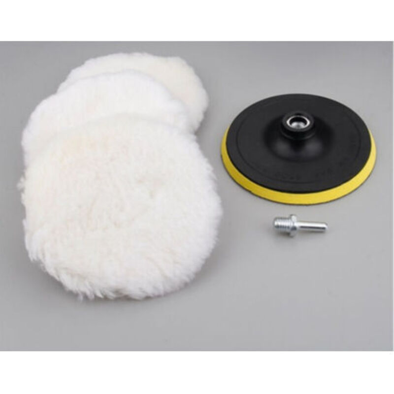 3-inch Self-Adhesive Polishing Disc, Wool Sponge for Car Cleaning and Detailing, Set of 5 Round Discs