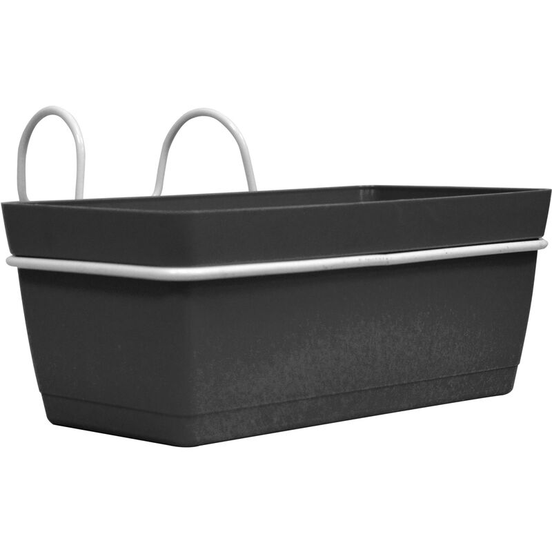 

3 jardineras L 22 cm con ganchos, de polipropileno