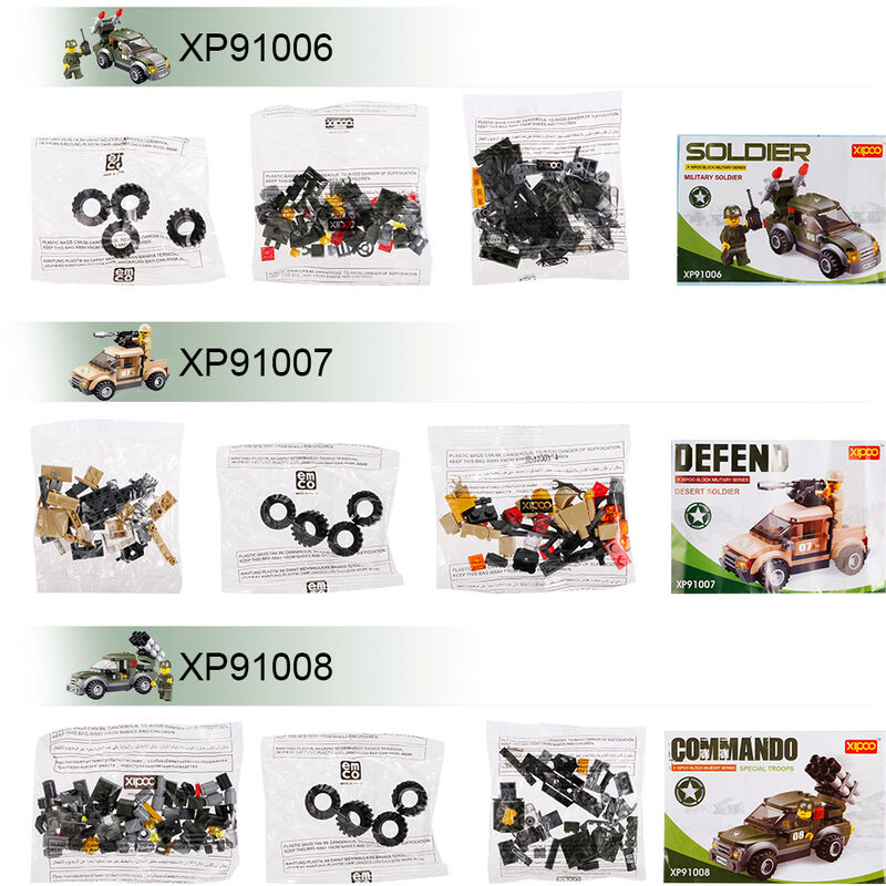 

3 juegos XIPOO Military Series XP91006 Soldier XP91007 Desert Defender Soldier XP91008 Commando Tropas especiales Juguetes de bloques de construccion