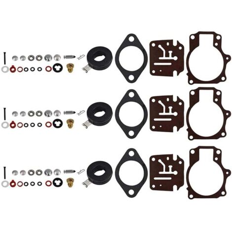 3 kit di riparazione del carburatore e del galleggiante per Evinrude 396701 65 70 75