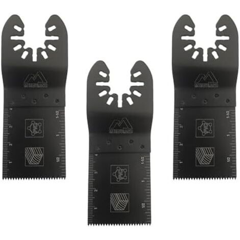3 Lames de Scie Multifonctions en Acier au Carbone 35X92mm, Compatibles avec les Outils Oscillants, Système Changement Rapide pour Différents Matériaux, Idéal Bois, Métal et Plâtre -