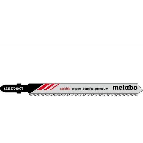 3 lames de scies sauteuses, matériaux plastiques, série "expert", 91/ 3,3 mm, HM metabo 3 pièces