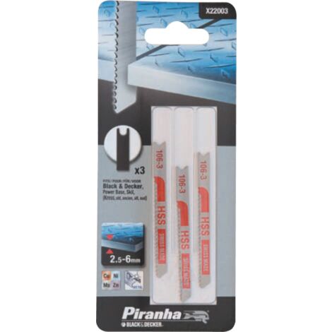 3 lames fraisA es pour piranha en mA tal en forme de U X22013 coupe fine &lt60 mm B&ampD