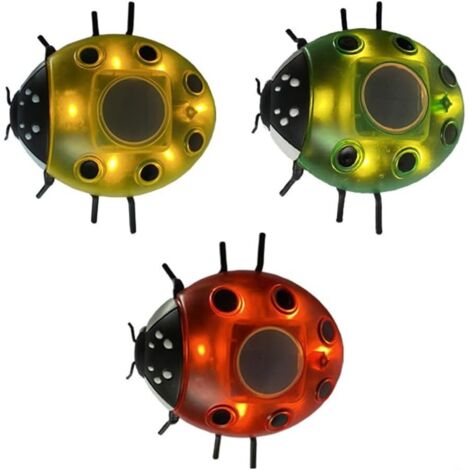3 lampes murales solaires coccinelle en métal étanche, décoration murale mignonne pour balcon clôture cour et jardin