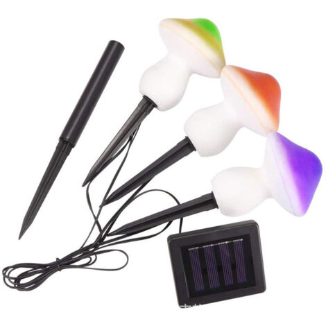 3 lampes solaires en forme de champignon, étanches, à énergie solaire, camping, festival, jardin, allée