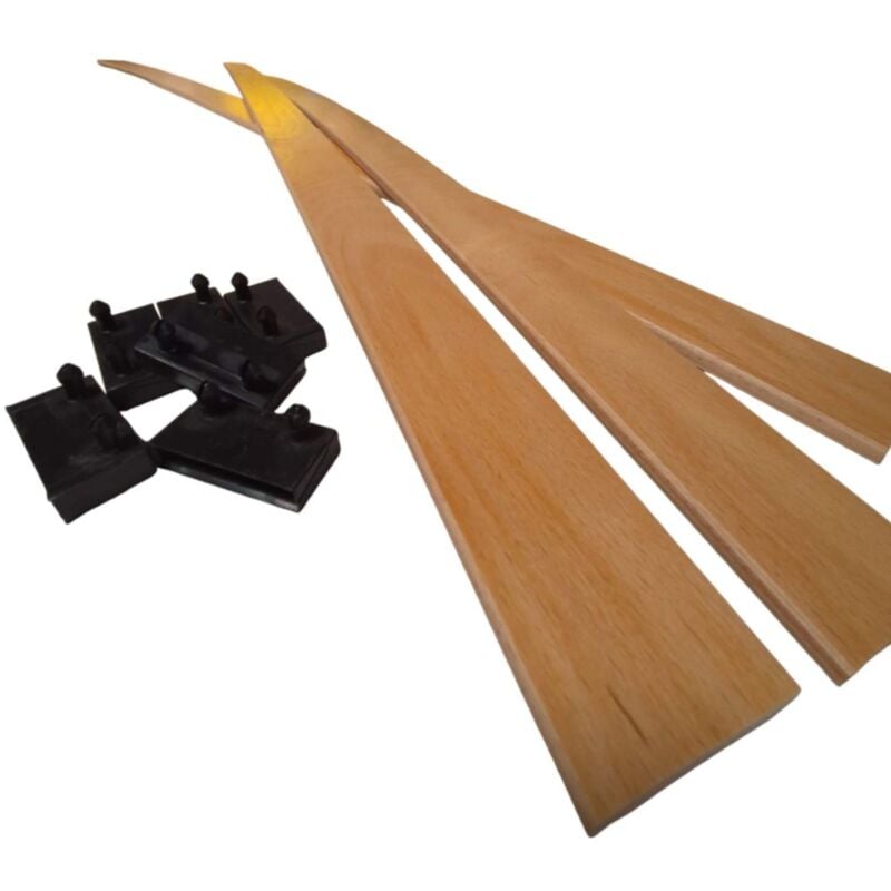 3 lattes bois + embouts - 1400x53x9 mm - Spécial bz / Convertible / Sommier
