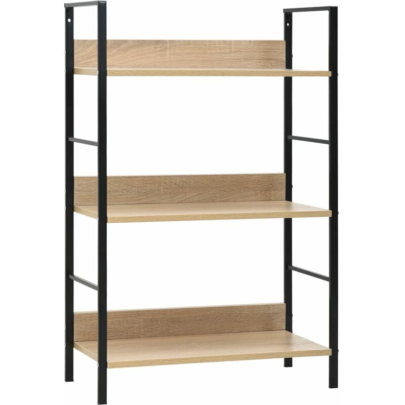 3-Layer Book Shelf Oak 60x27.6x90.5 cm Engineered Wood Vidaxl