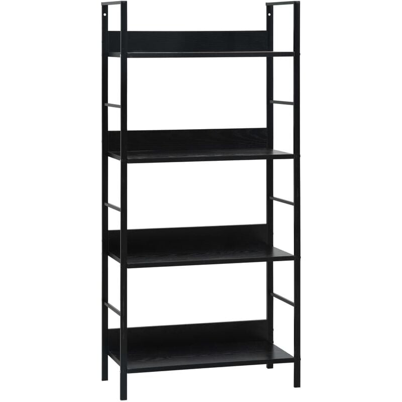 4-Layer Book Shelf Black 60x27.6x124.5 cm Engineered Wood Vidaxl