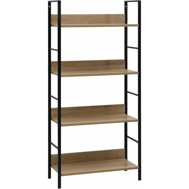 4-Layer Book Shelf Oak 60x27.6x124.5 cm Engineered Wood Vidaxl