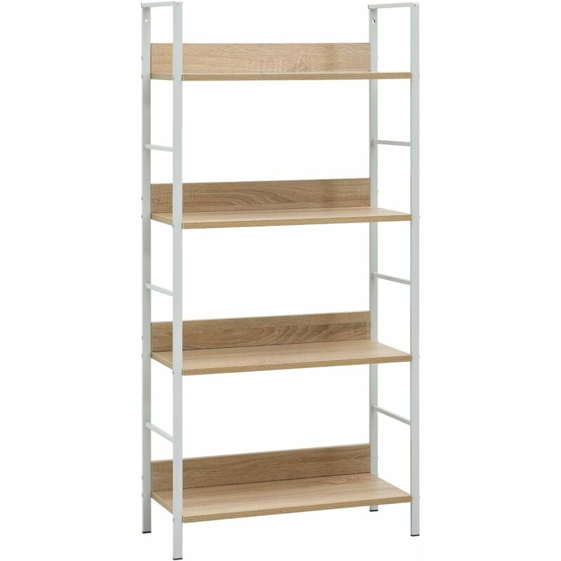 4-Layer Book Shelf Oak 60x27.6x124.5 cm Engineered Wood Vidaxl