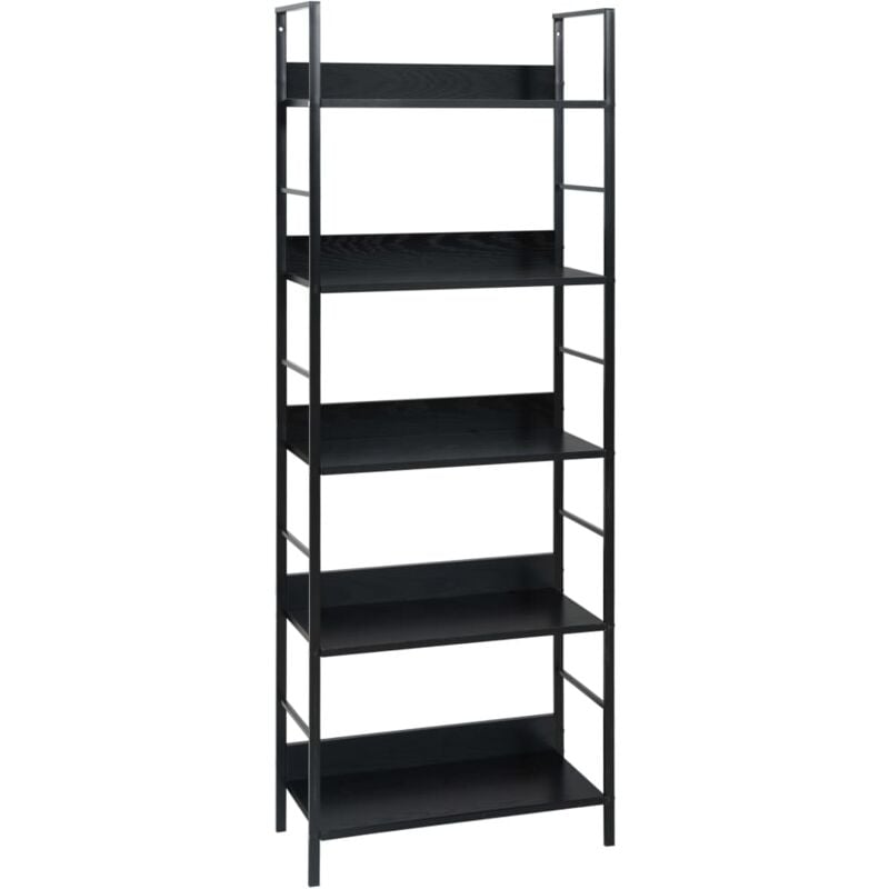 5-Layer Book Shelf Black 60x27.6x158.5 cm Engineered Wood Vidaxl