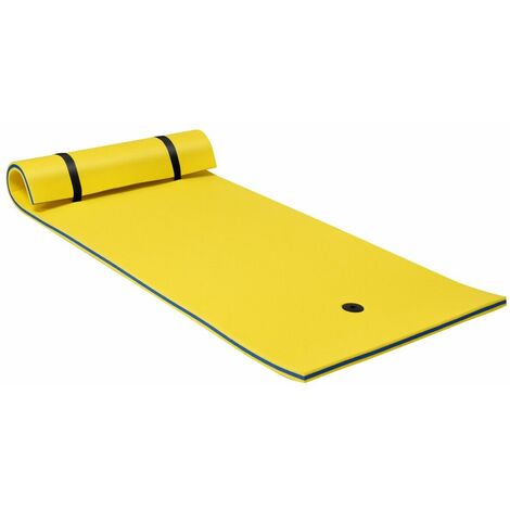 3 Layer Floating Water Mat Swimming Pool Float Pad with Rolling Pillow Foam Pad