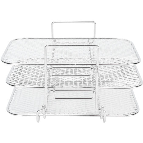 3 Layer Fryer Rack 304 Stainless Steel Dehydrator Rack Multi Layer Grill Rack Dishwasher Safe Detachable Fryer Accessories