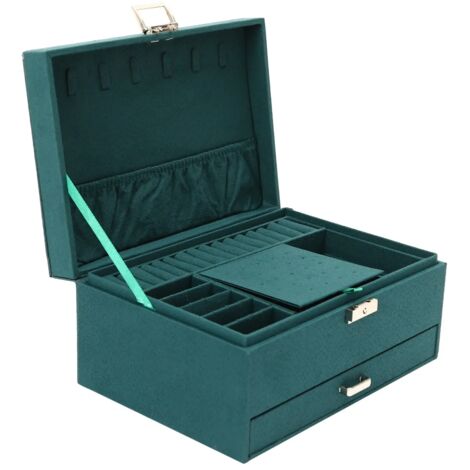 3 Layer Large Jewellery Boxes Storage Case Drawer Cabinet Necklace Organizer