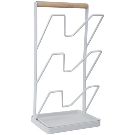 3 Layer Pot Lid Holder Vertical Pot Cover Drainage Storage Rack Chopping Board Organizer