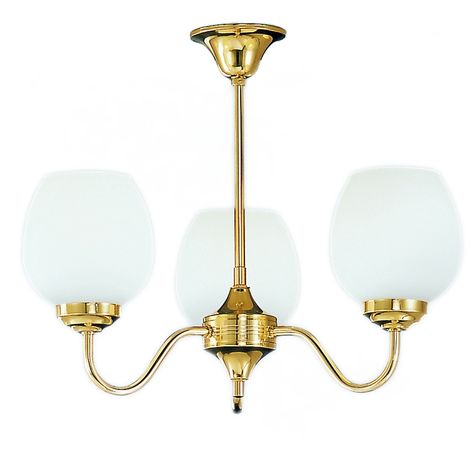 3 Light Ceiling Fitting In Polished Brass By Washington Lighting