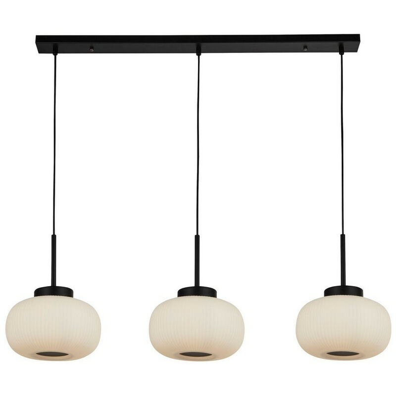 Searchlight - Lumina 3 Light Bar Pendant With Frosted Ribbed Glass