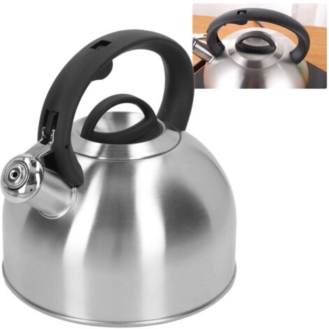 3-Liter-Edelstahl-Teekessel mit Pfeife, Schnellheizfunktion, Ein-Knopf-Bedienung und isoliertem Griff für Zuhause