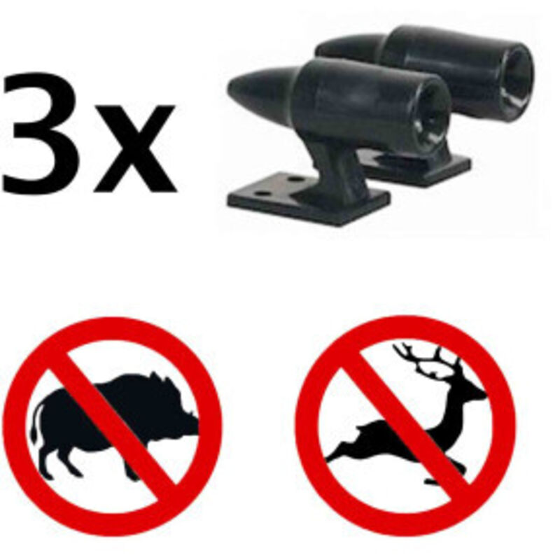 3 LOT DE 2 x HOBI 100% Original AVERTISSEUR À ULTRASONS REPOUSSE GIBIER Sifflets Ultrasons Anti Collision Voiture