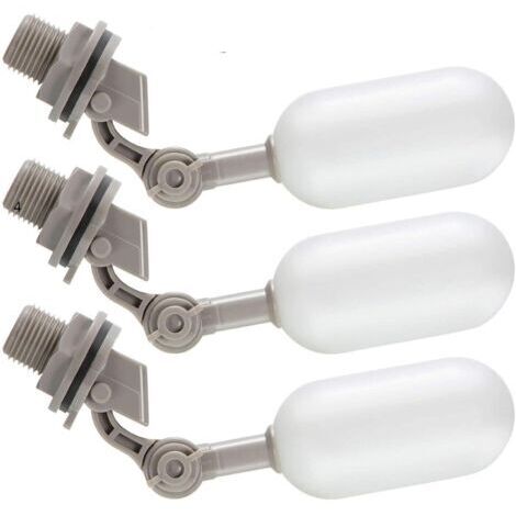3 lot de robinets à flotteur 1/2" pour filtres de réservoir, remplissage automatique avec bras réglable pour étangs, piscines, abreuvoirs pour bétail, aquariums et aquaculture