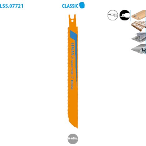 3 LS SABRE 180MM E.1,27 PAS 4,2-2,5MM TRIM REVERS. BOIS/BOIS AVEC CLOUS/ACIER