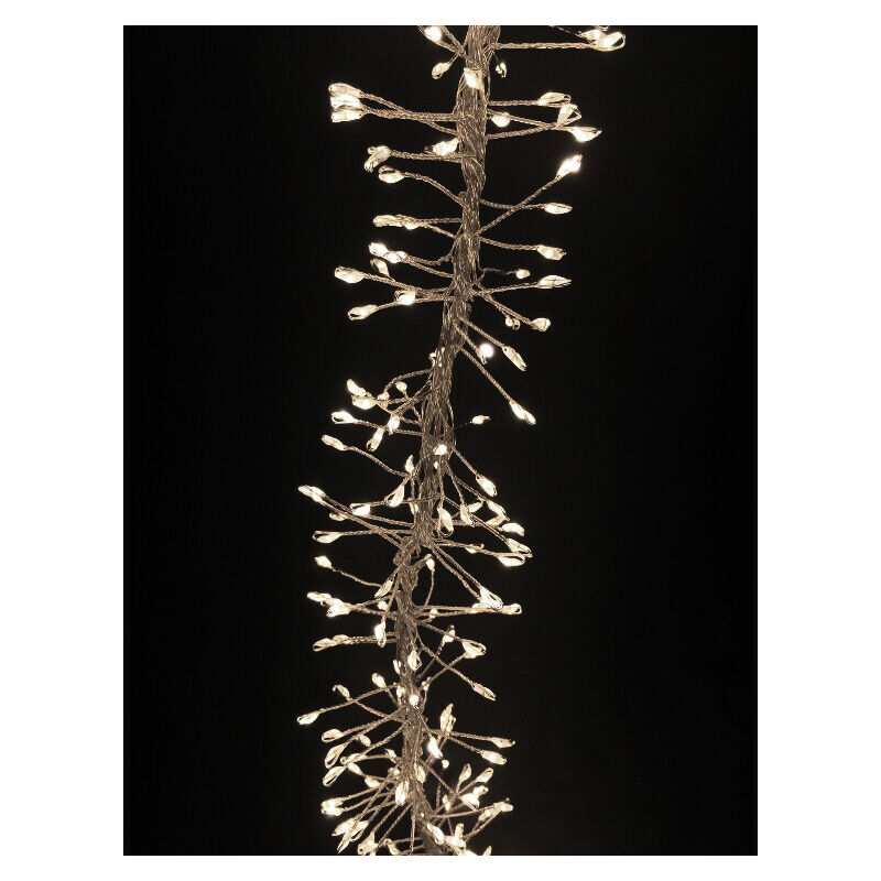 

3 m. boa hilo luminoso 600 Leds IP44 cable plateado luz blanca fría (F-Bright 00236-BL)