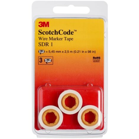 3 m Scotch Codice SDR 1 cavo markierer rotoli, punto 1 (3 pezzi)