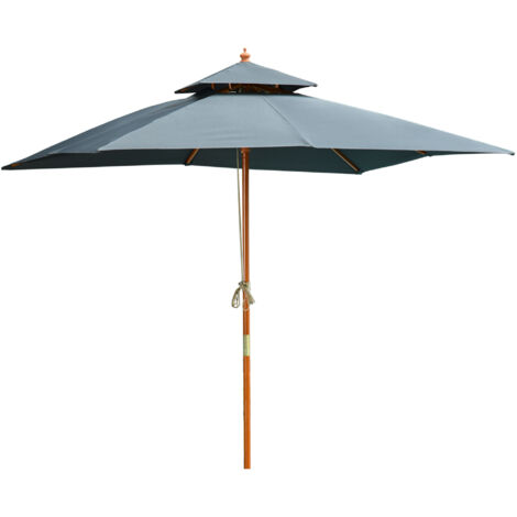 3 m Square Canopy Parasol - Dark Grey
