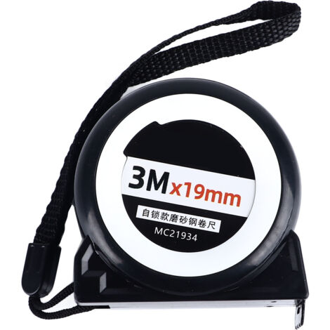 3 m x 19 mm Hochpräzisions-Maßband aus mattiertem Stahl mit Selbstverriegelung und guter Ablesbarkeit