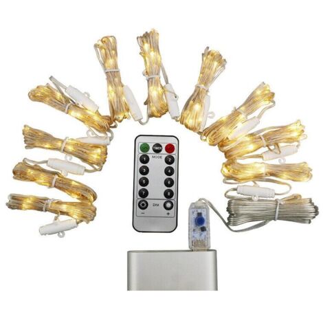 3 m x 3 m große Weihnachtsbeleuchtung, mehrfarbiger Vorhang, 300 LEDs, USB-Anschluss, 8 verschiedene Beleuchtungsmodi, mit Fernbedienung und Haken