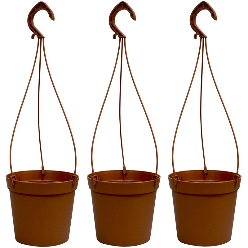 

3 Macetas cilíndricas Ø 14 cm con ganchos, de polipropileno