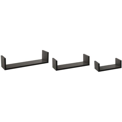 3 mensole a muro fixy nere  - 5five